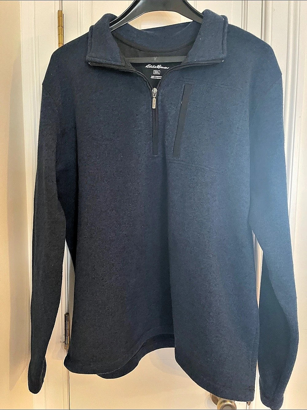 Eddie Bauer Men's Sweater Fleece 1/4-Zip Pullover Blue XXL